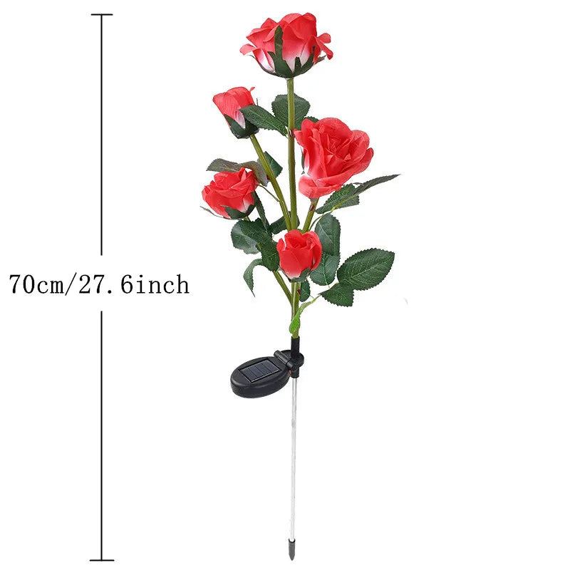 5 Heads Solar Garden Lights - Elegant Flower Design for Outdoor Ambiance, 10+ Hours Illumination 5