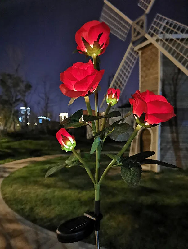 5 Heads Solar Garden Lights - Elegant Flower Design for Outdoor Ambiance, 10+ Hours Illumination 6