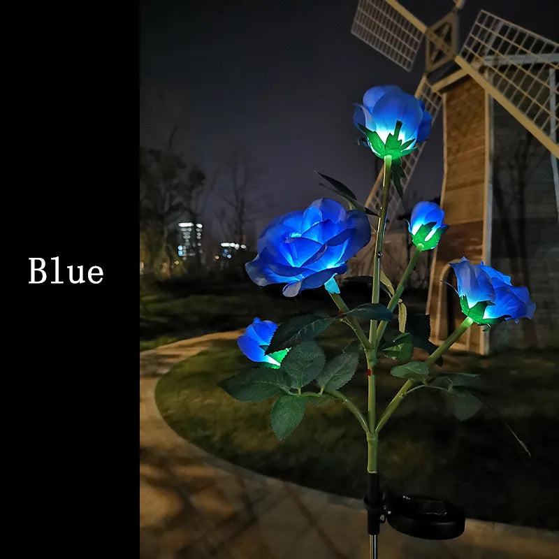 5 Heads Solar Garden Lights - Elegant Flower Design for Outdoor Ambiance, 10+ Hours Illumination 8