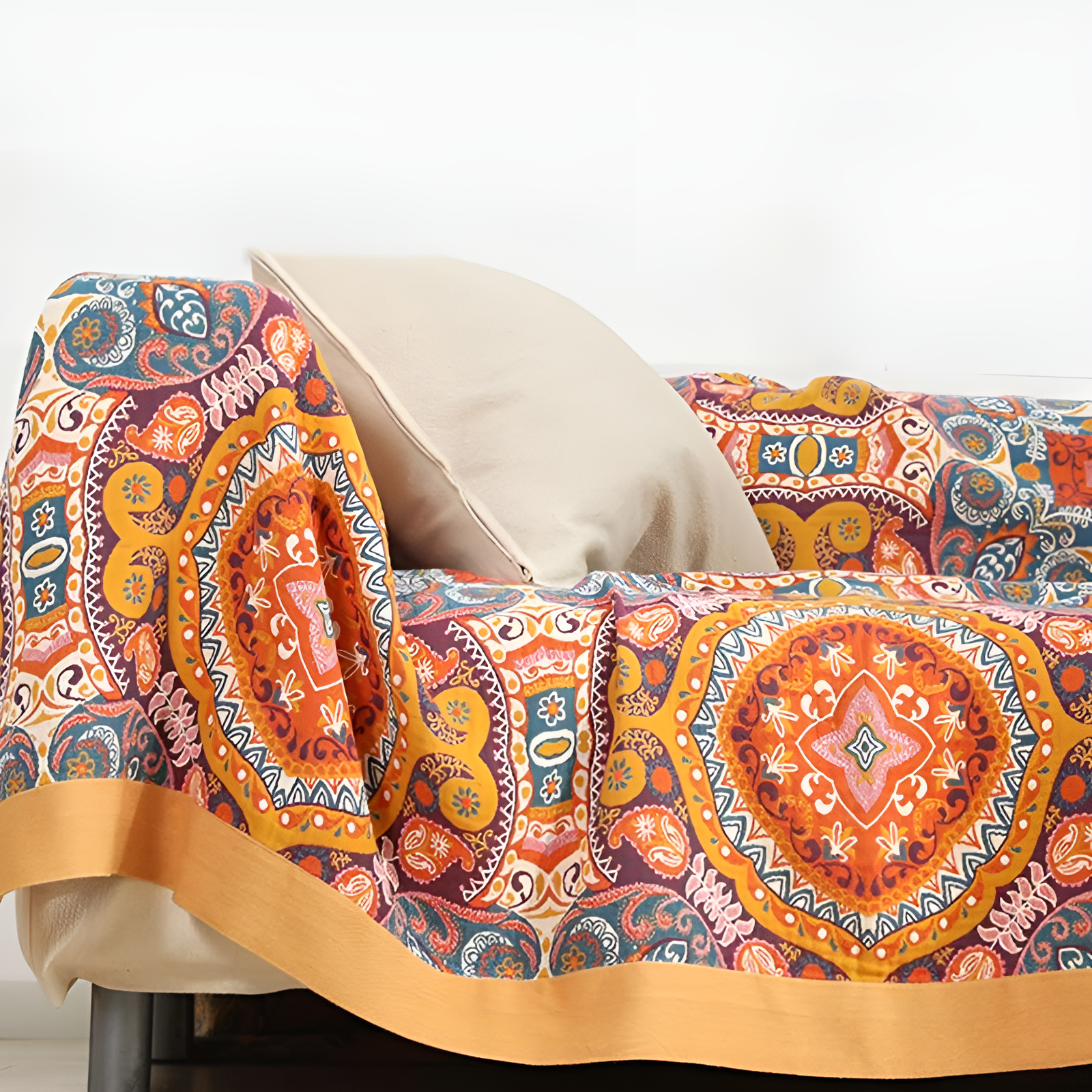 Cooling Blanket - Reversible 100% Cotton Quilt with Moisture-Wicking Fibers for Comfortable Sleep - Boho Design 5