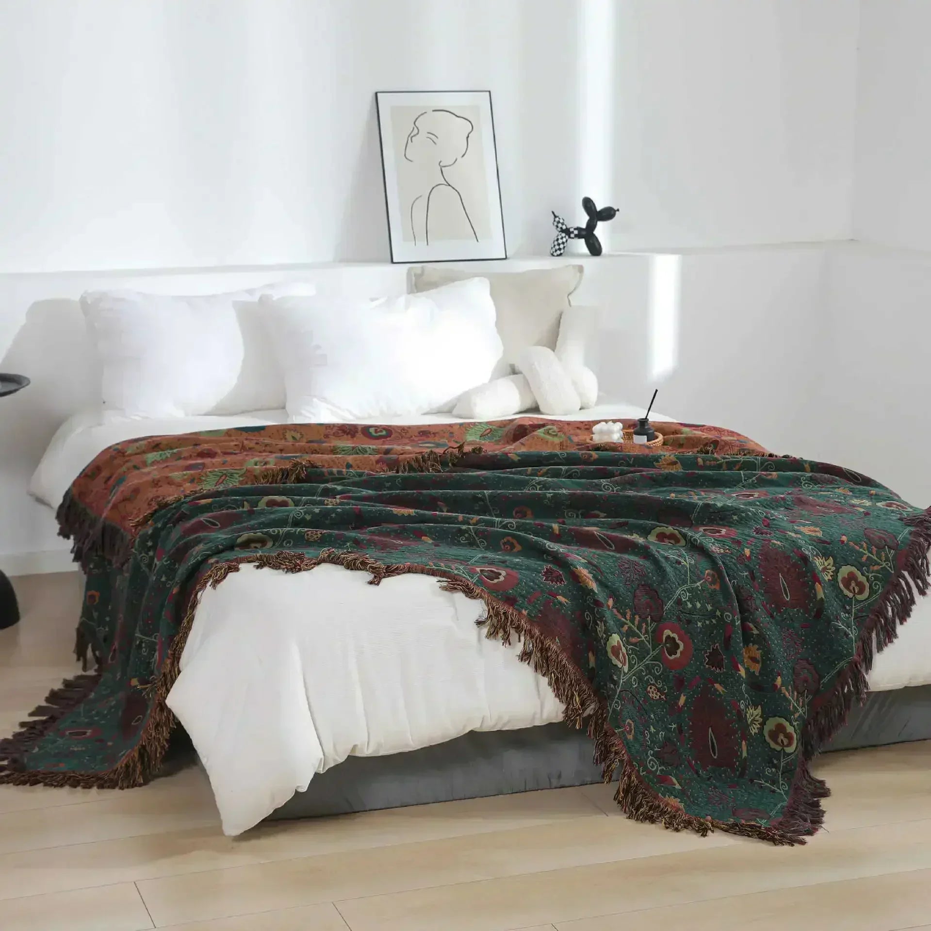 Cooling Cotton Blanket – Large Boho Throw for Summer Home Decoration, Soft and Breathable, Ideal for Beds and Sofas 2