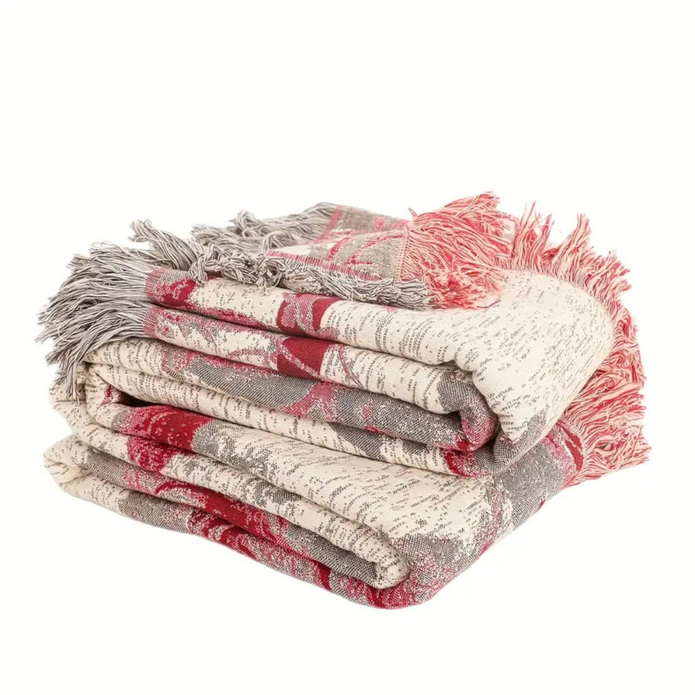 Floral Jacquard Cotton Throw Blanket – Lightweight and Cozy for All Seasons 4