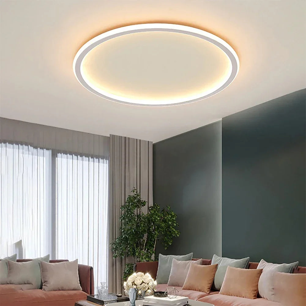 Scandinavian Round LED Ceiling Light – Modern Flush Mount Design for Living Room, Bedroom, and Hallway-2