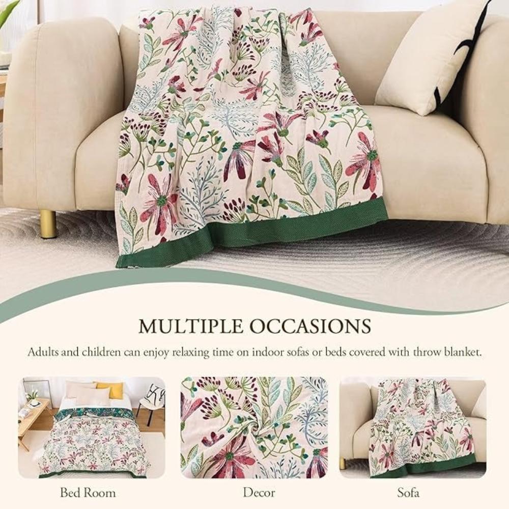 Organic Cotton Throw Blanket – Soft 4-Layer Gauze for Indoor and Outdoor Use, Eco-Friendly Comfort 5