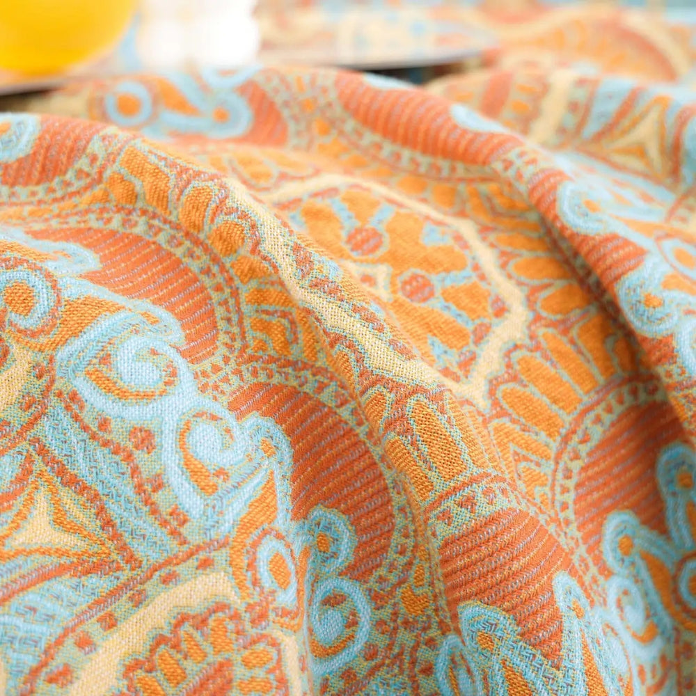 Reversible Paisley Cotton Blanket with Tassels – Bohemian Home Decor 3
