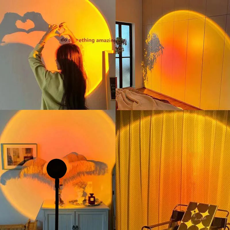LED Sunset Lamp Projector with 16 Color Options and Remote Control – Adjustable Mood Lighting for Home and Photography-3
