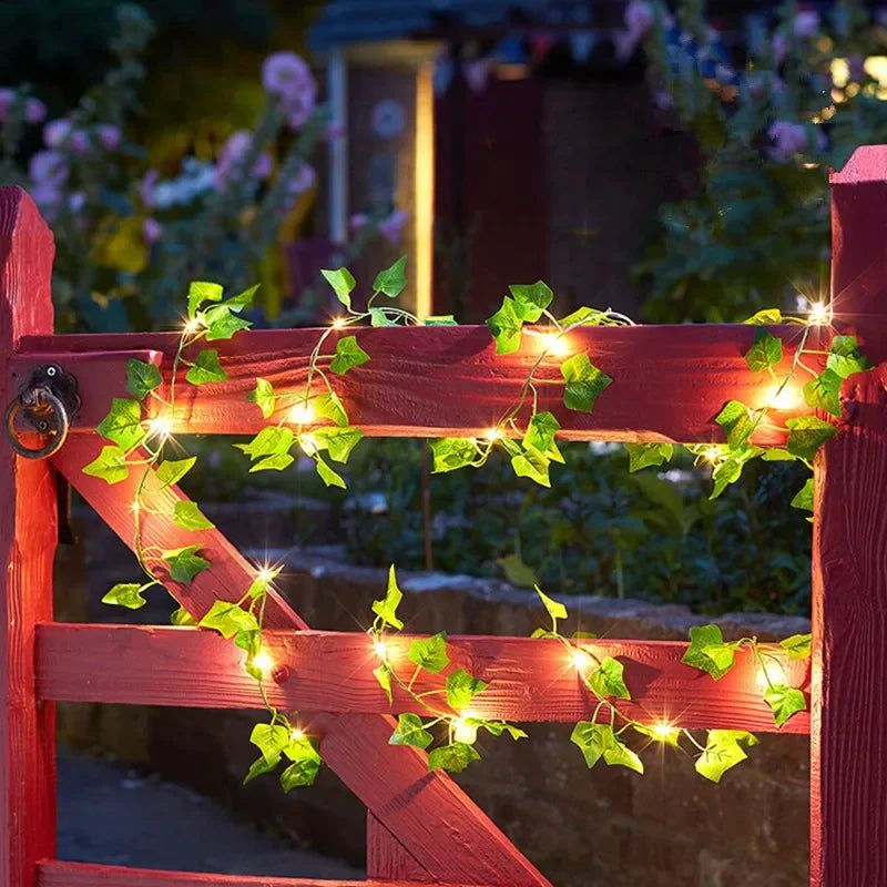 Battery-Powered Green Leaf Fairy Lights – LED String Lights for Indoor and Outdoor Decor, Perfect Party and Garden Lighting-4