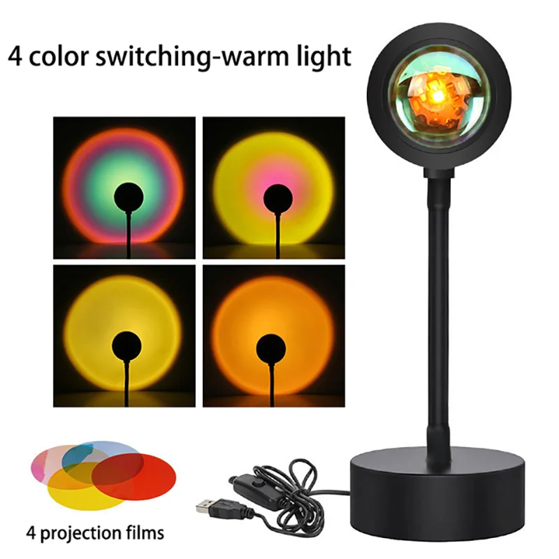 Variant image for LED Sunset Lamp Projector with 16 Color Options and Remote Control – Adjustable Mood Lighting for Home and Photography-2