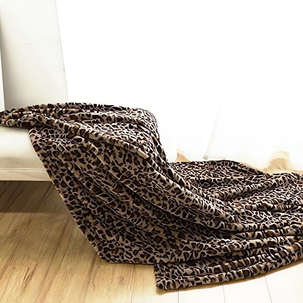 Wild Elegance Leopard Print Blanket – Ultra-Soft Faux Rabbit Fur Throw 6