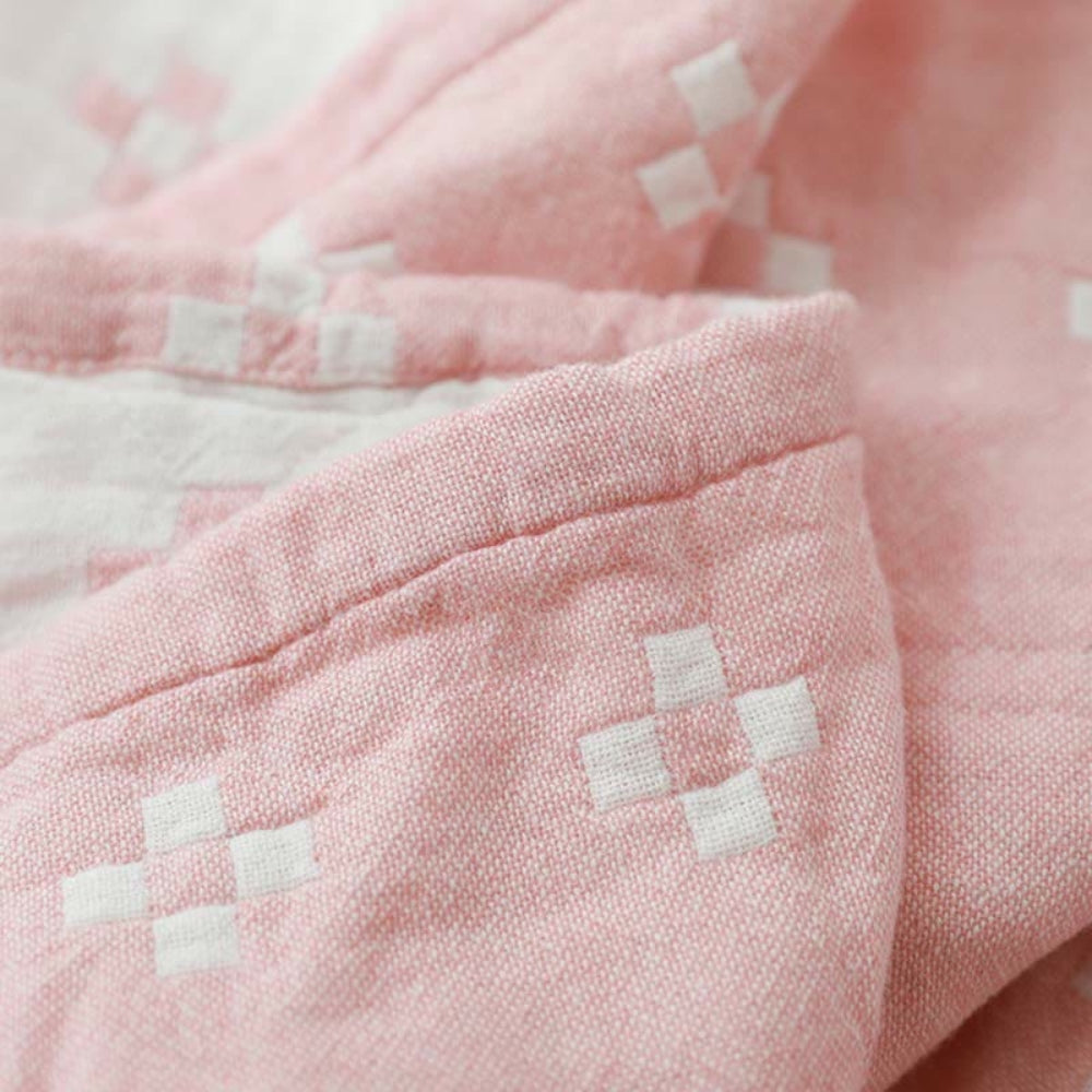 100% Cotton Lightweight Throw Blanket – Three-Layer Gauze Design with Geometric Pattern for All Seasons 6