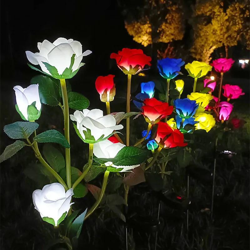 5 Heads Solar Garden Lights - Elegant Flower Design for Outdoor Ambiance, 10+ Hours Illumination 2