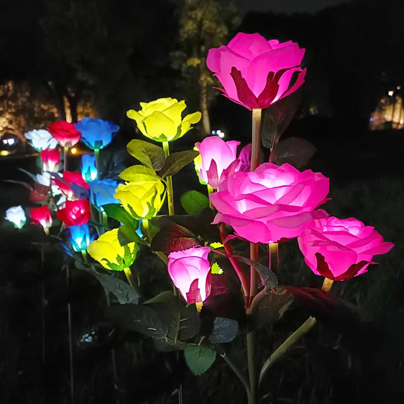 5 Heads Solar Garden Lights - Elegant Flower Design for Outdoor Ambiance, 10+ Hours Illumination 4