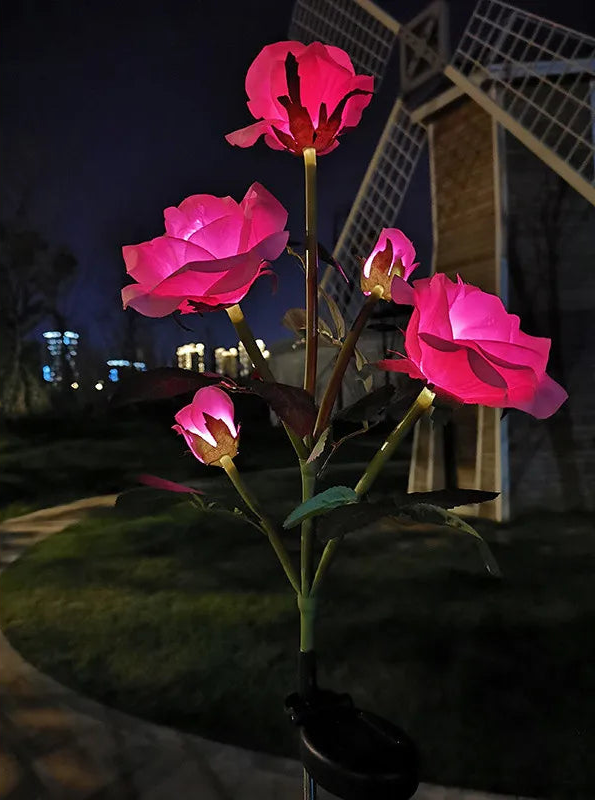 5 Heads Solar Garden Lights - Elegant Flower Design for Outdoor Ambiance, 10+ Hours Illumination 7
