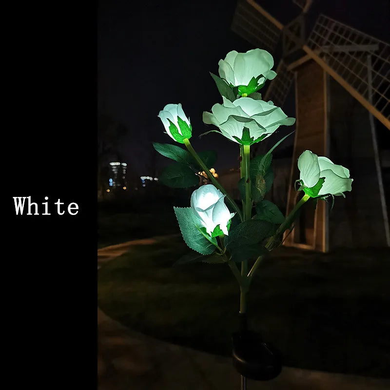 5 Heads Solar Garden Lights - Elegant Flower Design for Outdoor Ambiance, 10+ Hours Illumination 9