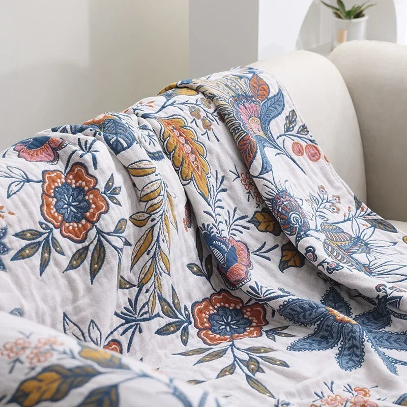 Bohemian Cotton Blanket for Bed and Sofa – Lightweight, Breathable Summer Quilt in Various Colors 1