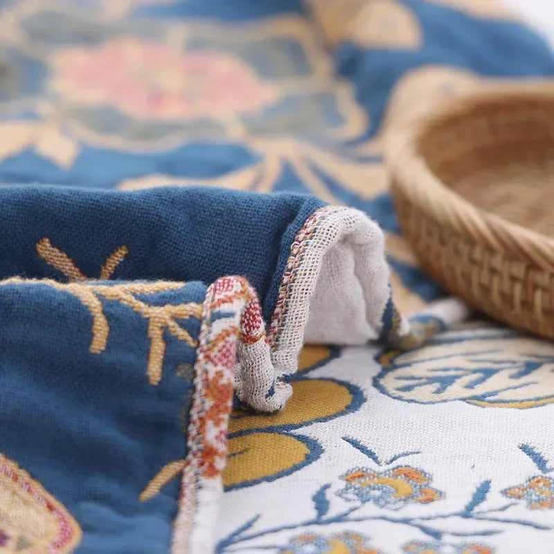 Bohemian Cotton Blanket for Bed and Sofa – Lightweight, Breathable Summer Quilt in Various Colors 2
