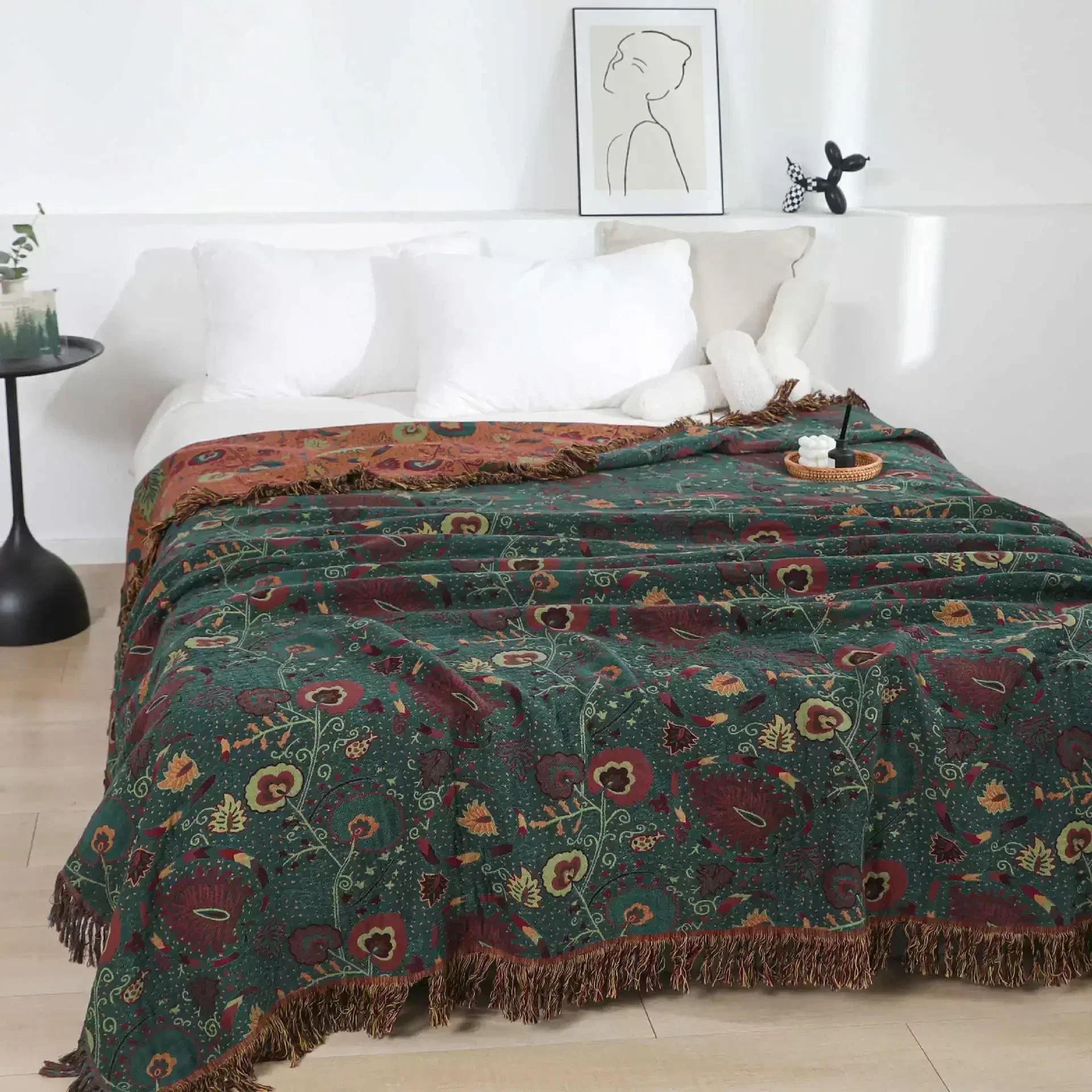 Cooling Cotton Blanket – Large Boho Throw for Summer Home Decoration, Soft and Breathable, Ideal for Beds and Sofas 1