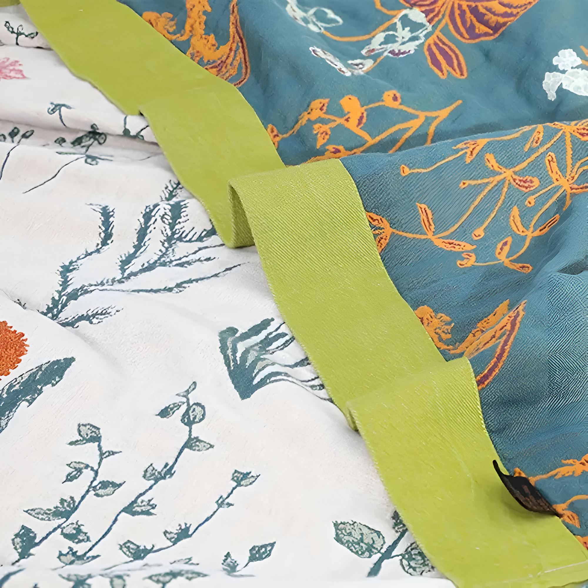 Farmhouse Floral Cotton Gauze Blanket – Lightweight and Reversible Design 6