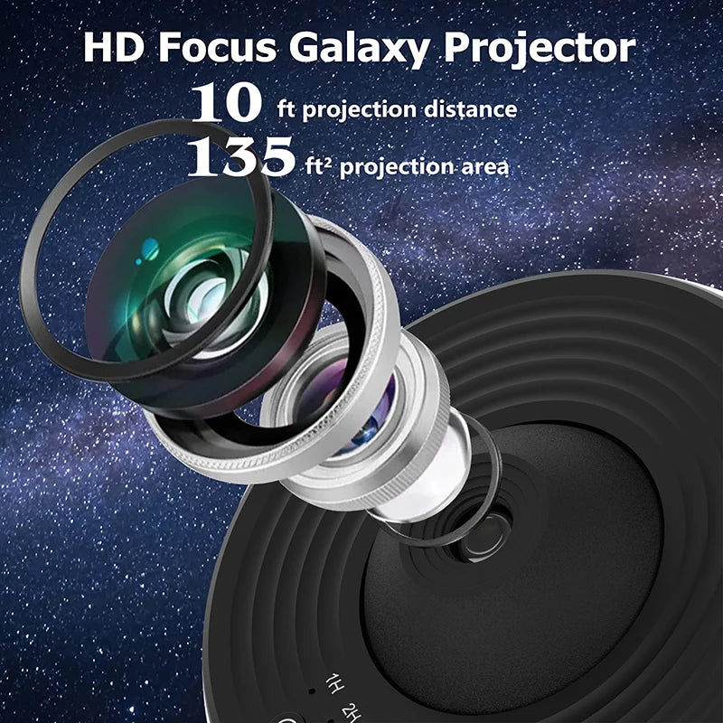 Galaxy Projector Night Light - 360° Rotating Starry Sky Lamp for Kids' Bedroom with 12 Celestial Displays 4