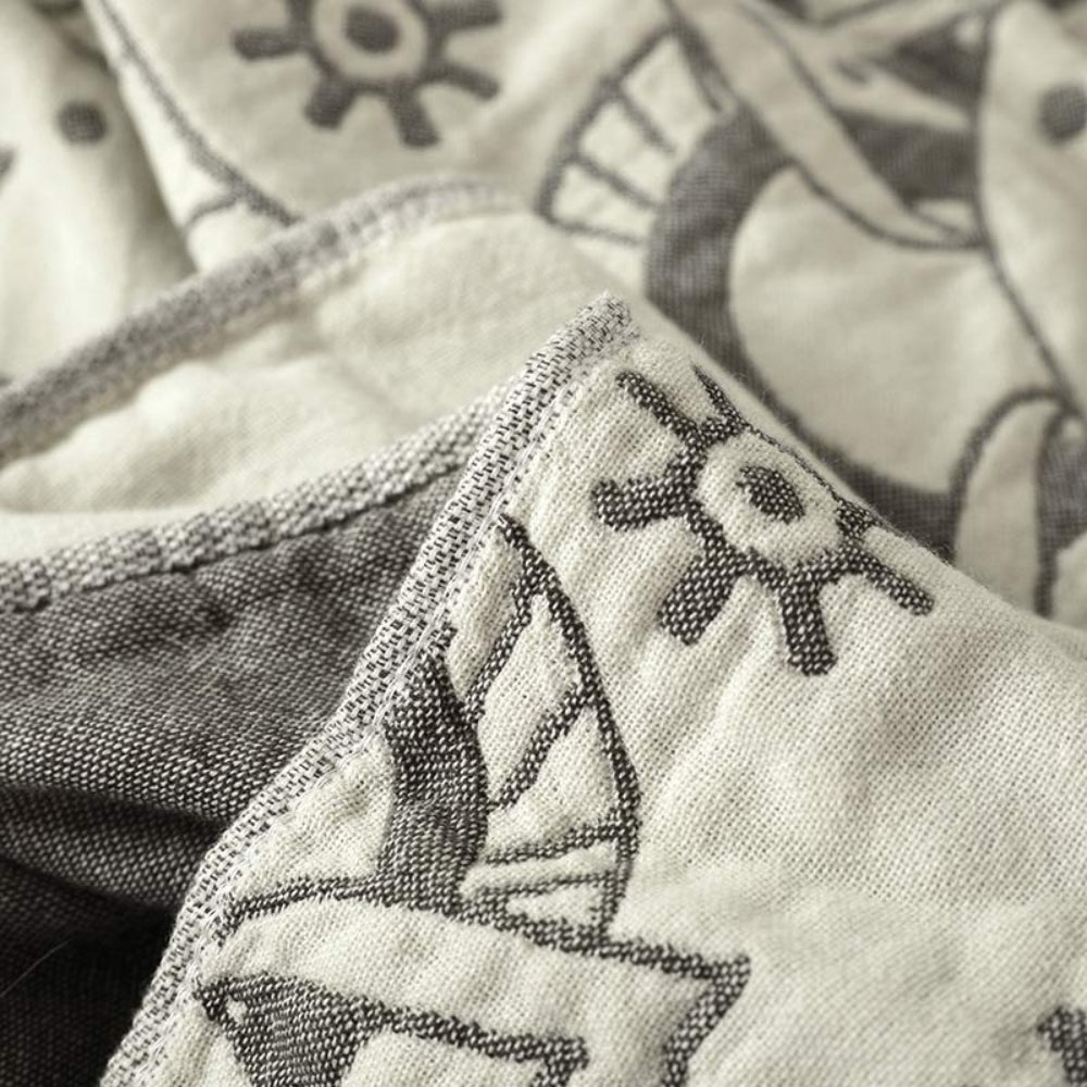 Reversible Cotton Throw Blanket with Mandala Art Pattern – Soft, Breathable Home Decor for All Seasons 2