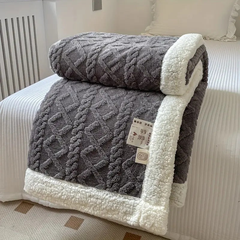 Reversible Sherpa Throw Blanket - Soft Fleece, Cozy 50x60 Inches, Lightweight for Year-Round Use, Machine Washable 0
