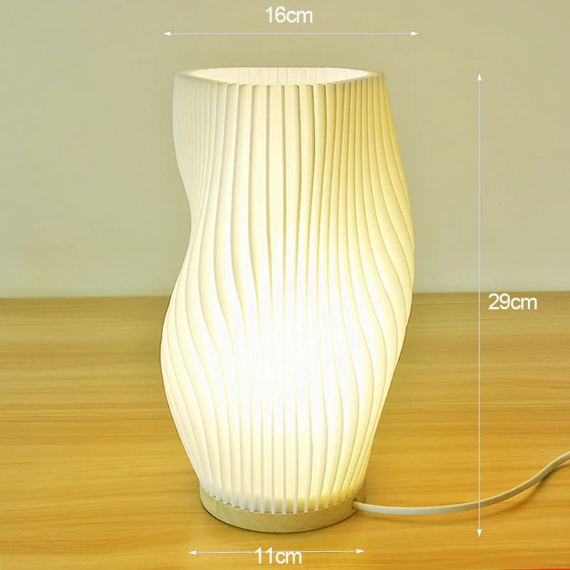 Variant image for 3D Printed French Cream Desk Lamp – Elegant Small Table Lamp for Bedroom and Coffee Shop Lighting-7