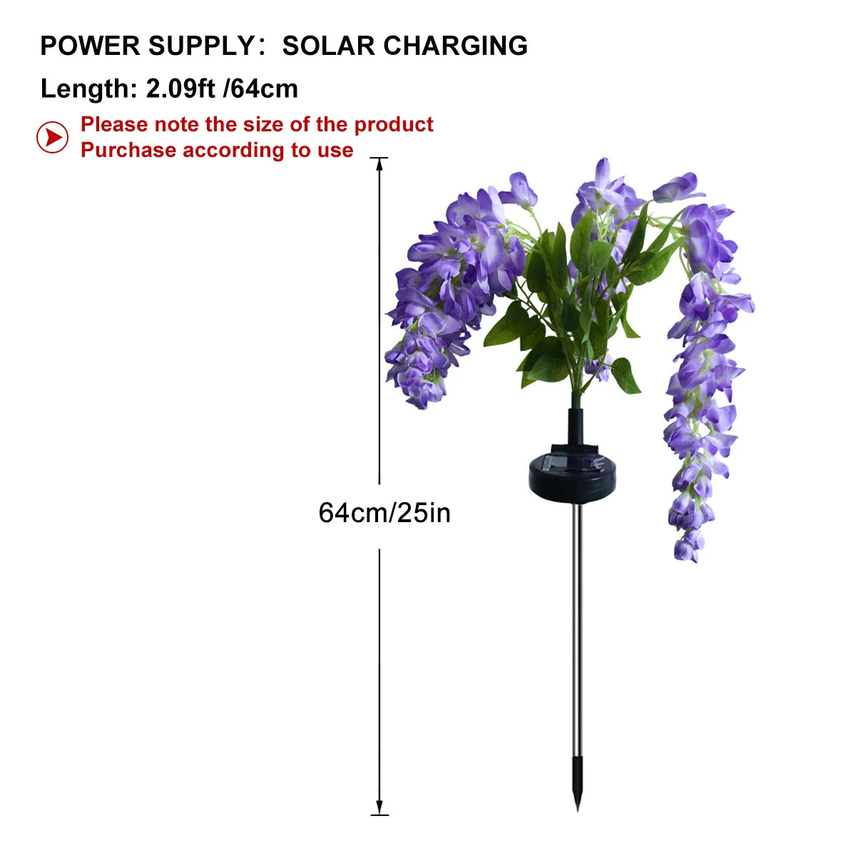 Solar Wisteria Flower Lamp - Waterproof Solar Garden Lights for Outdoor LED Landscape Decoration 4