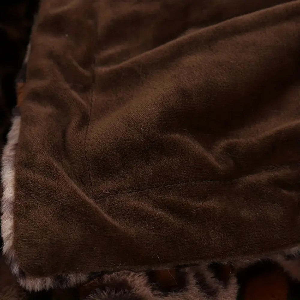 Wild Elegance Leopard Print Blanket – Ultra-Soft Faux Rabbit Fur Throw 7